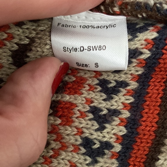 Elan Southwestern Fringe Open Front Waterfall Cardigan - Picture 5 of 5